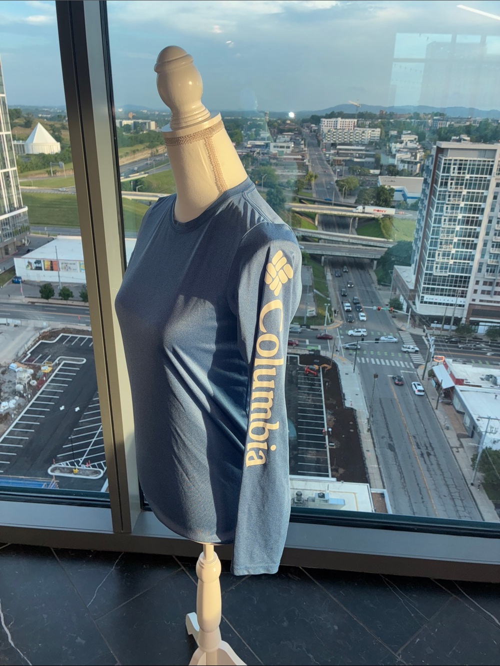 Columbia Blue Long Sleeve Logo Performance Tee